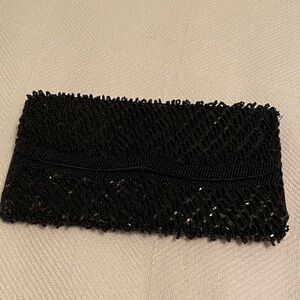 Elegant Black Beaded Clutch